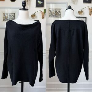 Duffy 100% Cashmere Black Wide Cowl Neck Sweater $438 M